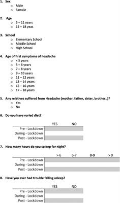 Essential headaches in developmental age: What is changed before, during and after the lockdown for COVID-19 pandemic. Clinical study